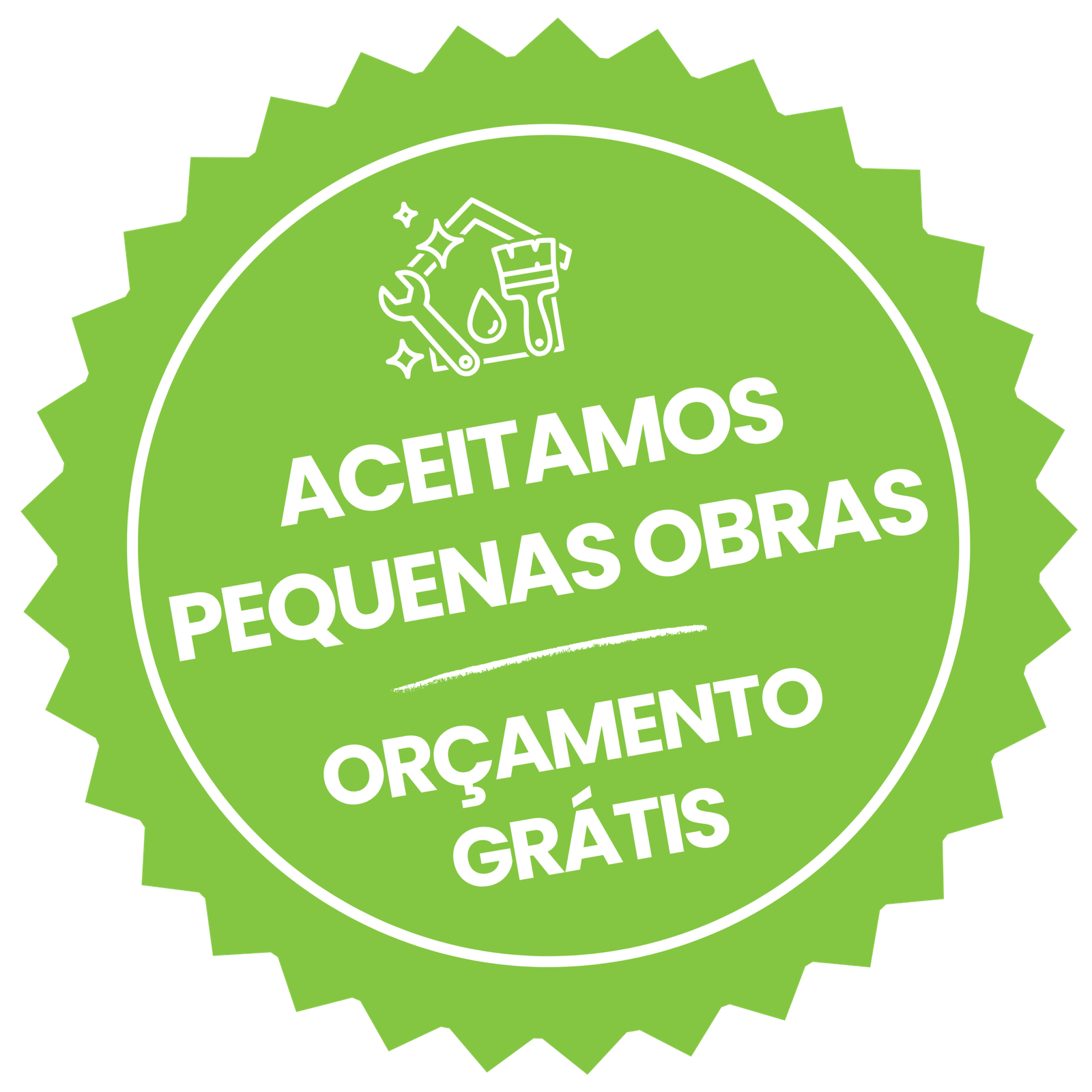 Aceitamos pequenas obras · Orçamento grátis